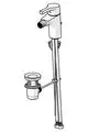 Einhebelmischer für Bidet mit Zugstange, ausgestattet mit Ablaufgarnitur, gefertigt von HANSA. Sichtbare Anschlussstangen und Ablaufteile in moderner Bauweise.